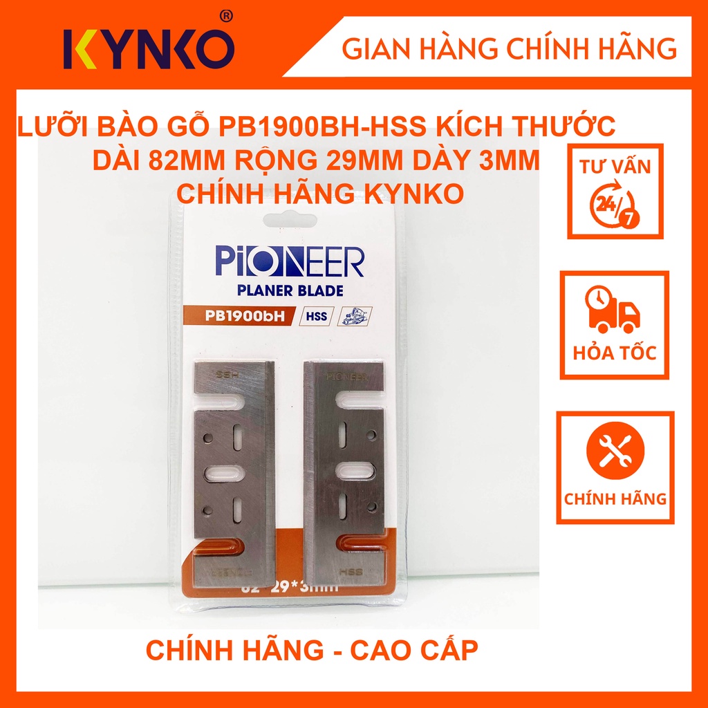 (có vết rỉ nhỏ) LƯỠI BÀO GỖ PB1900BH-HSS KÍCH THƯỚC DÀI 82MM RỘNG 29MM DÀY 3MM CHÍNH HÃNG KYNKO (vỉ 2 lưỡi)