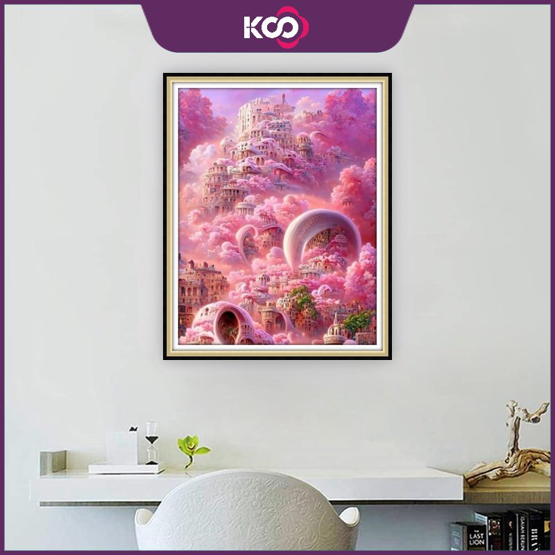 Bộ Tranh Đính Đá 5D Tự Làm Hình Lâu Đài Kích Thước 30x40cm / 40x50cm