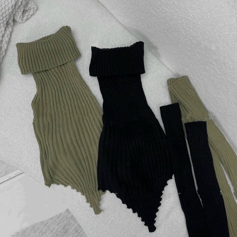 Áo Len Gân Cổ Lọ Tay Rời Sexy CC021