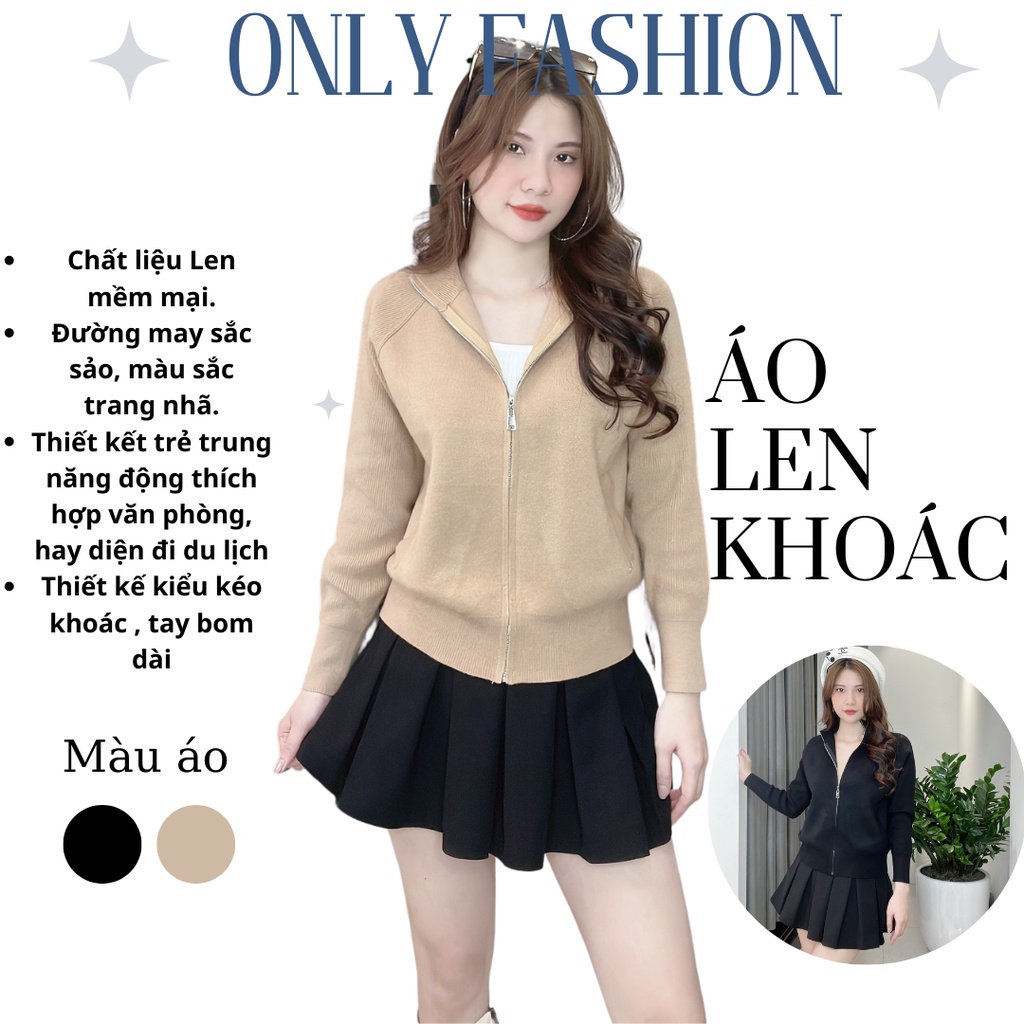 Áo Cadigan Len Siêu Xinh Dày Dặn Nữ Tính, Áo Khoác Len Cadigan