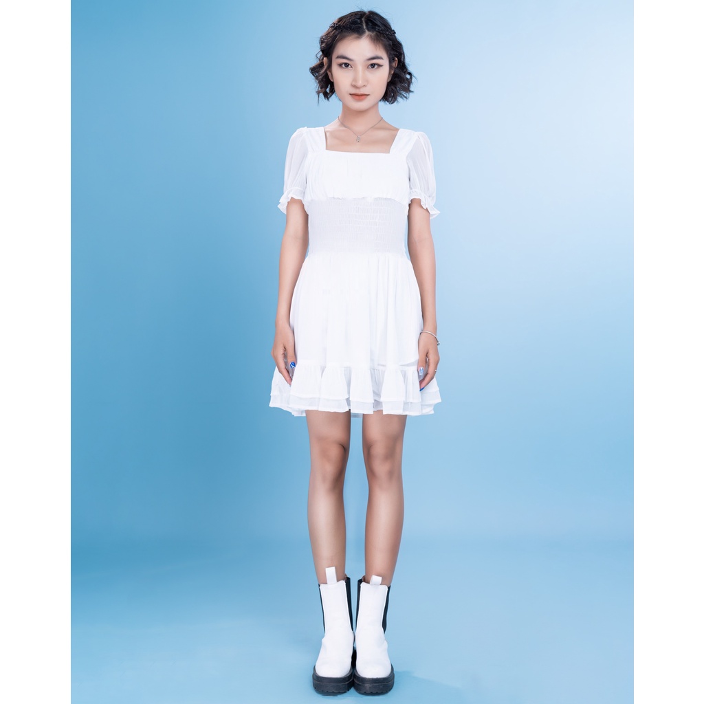 VÁY TRẮNG TẦNG XOÈ BO CHUN, VIDEO Ở CUỐI