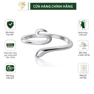 Nhẫn nữ hở freesize,hợp với mọi kích cỡ ngón tay,bạc Ý s925 hình rắn nữ thiết kế thời trang J6029- AROCH Jewelry