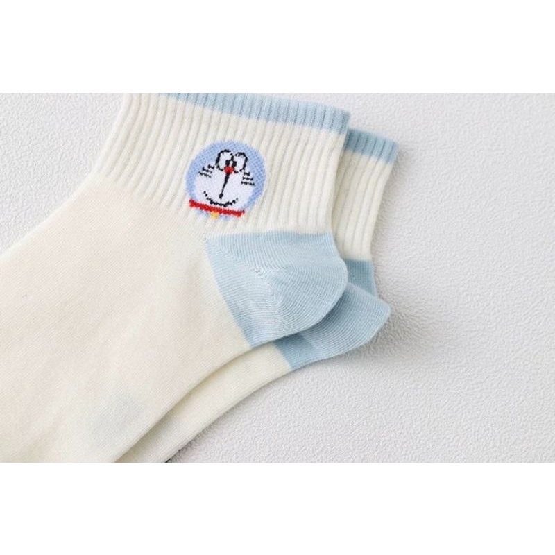 Tất Cổ Ngắn Nữ Xanh Dương Họa Tiết Đôremon Siêu Xinh, Set Vớ Nữ Nhiều Màu Sắc 88346 Shopkhotong vp88