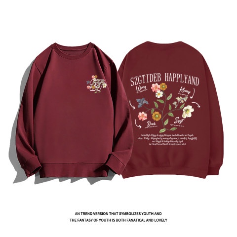 Áo Sweater Cổ Tròn Tay Dài Oversize Phong Cách Harajuku Mỹ Hàn Quốc Mới Cho Nam Nữ