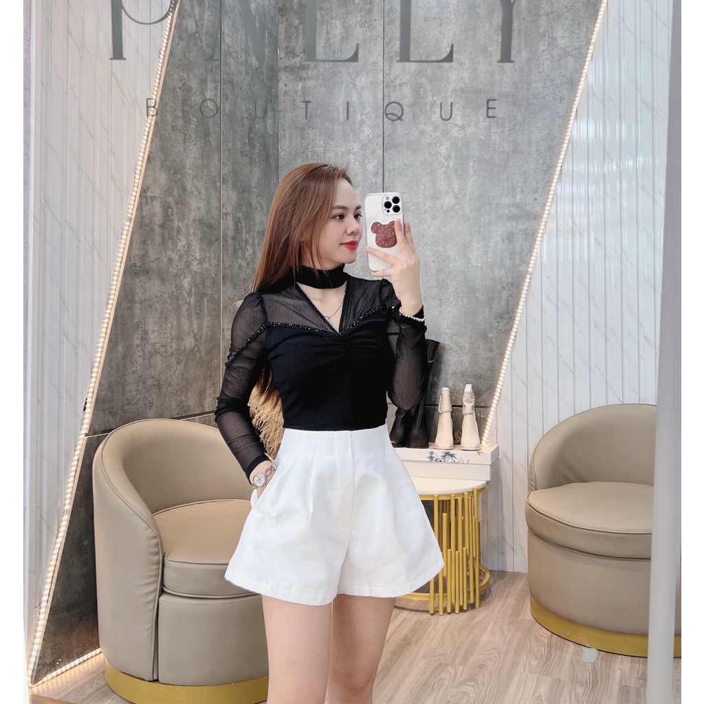 Áo Thun, Áo Kiểu, Áo Ren Đính Đá Nữ Sang Chảnh