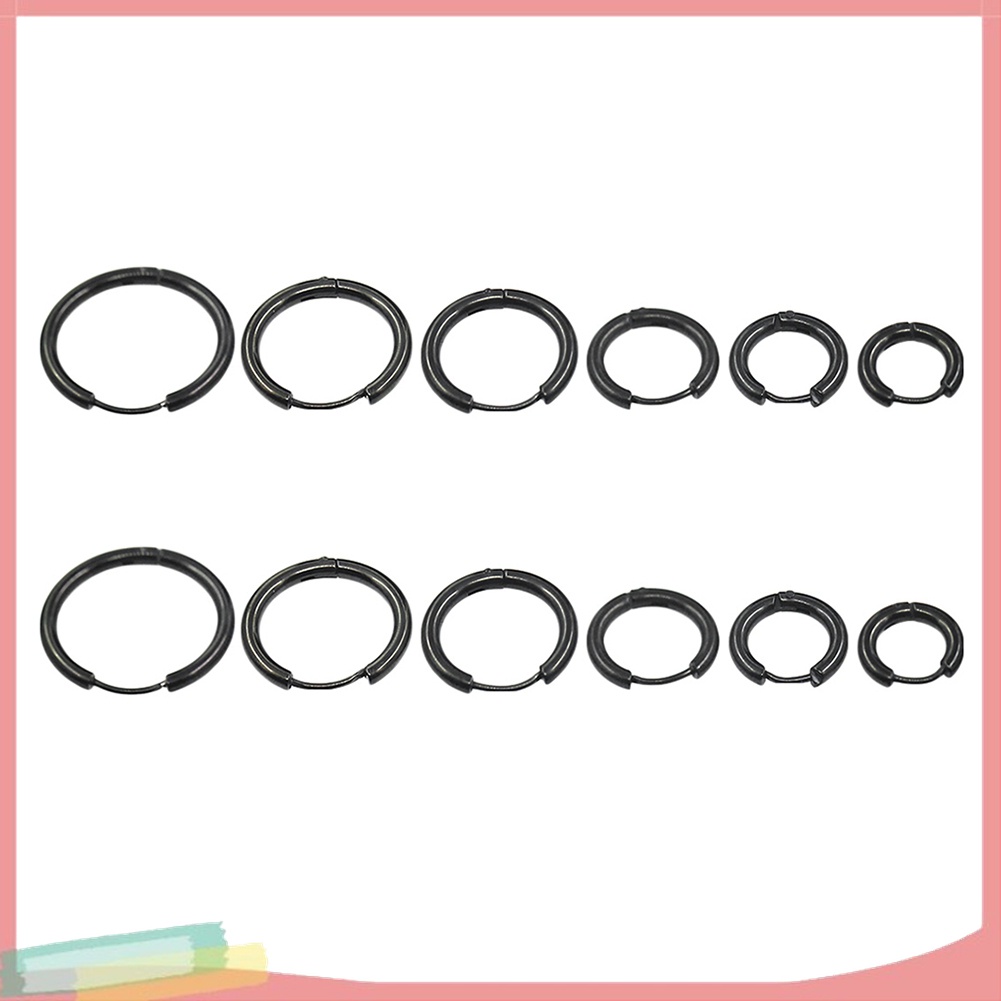 1 Đôi Khuyên Tai Tròn Chất Liệu Thép Không Gỉ Thời Trang