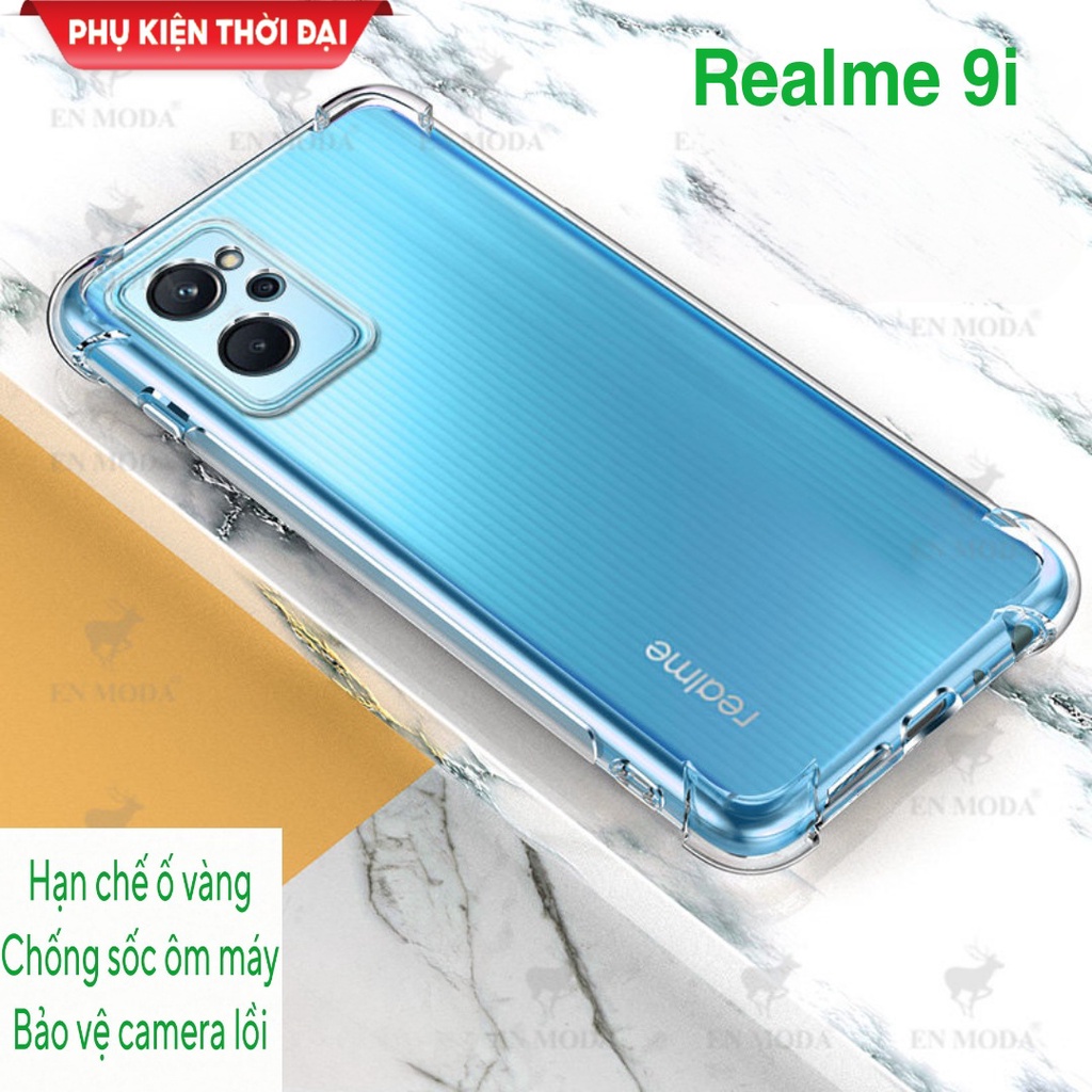 Ốp lưng Realme 9i dẻo trong suốt lồi 4 góc hạn chế ố vàng ôm khít máy bảo vệ toàn diện