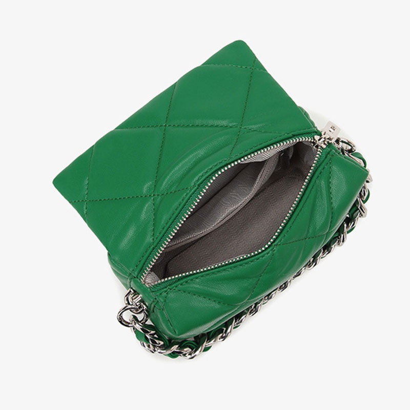 Túi Đeo Chéo Hình Vuông Cỡ Nhỏ Phối Dây Đeo Sợi Xích Thời Trang Cho Nữ