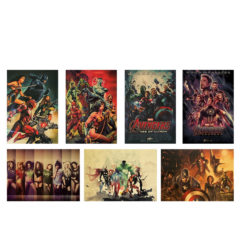 Set 50 Tấm Áp Phích Dán Tường 50.5 * 35cm Hình Nhân Vật Phim Marvel "Iron Man"