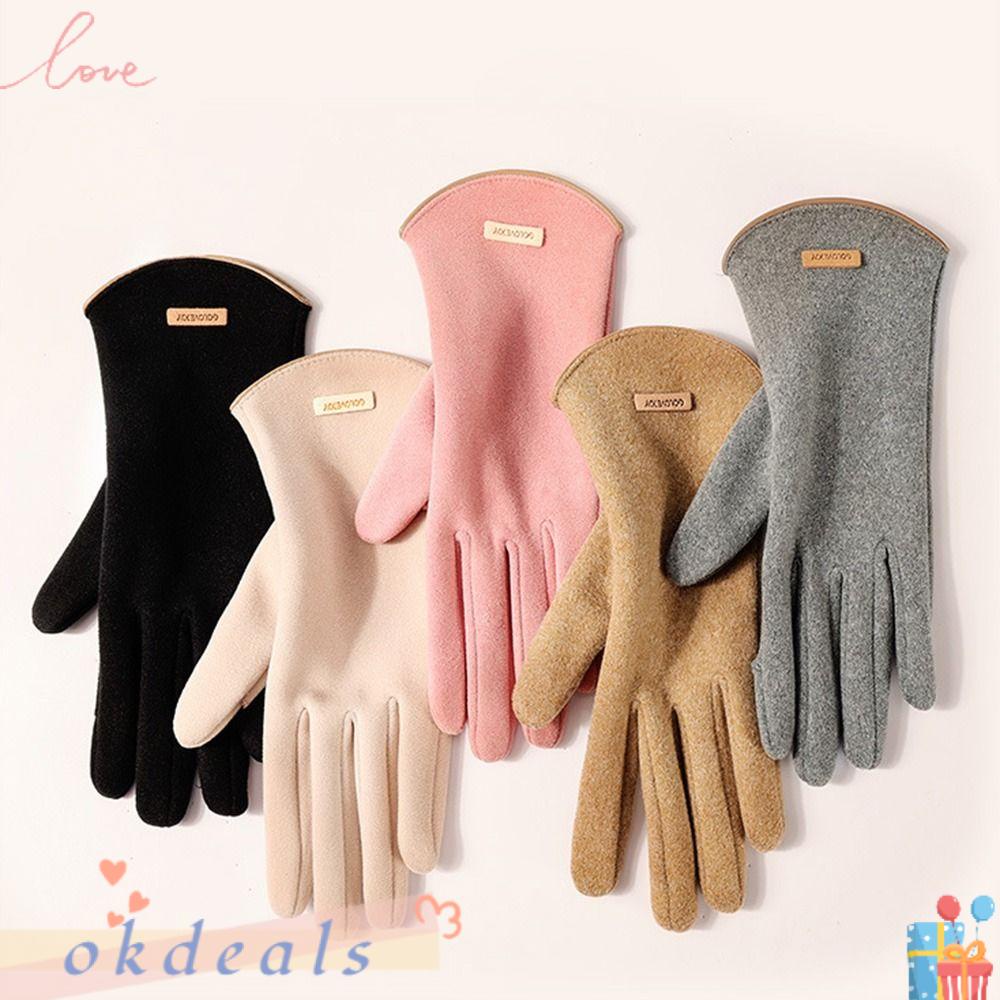 Găng Tay Nhung Thể Thao Chống Lạnh Có Thể Chạm Màn Hình Cảm Ứng Cho Nữ OKDEALS