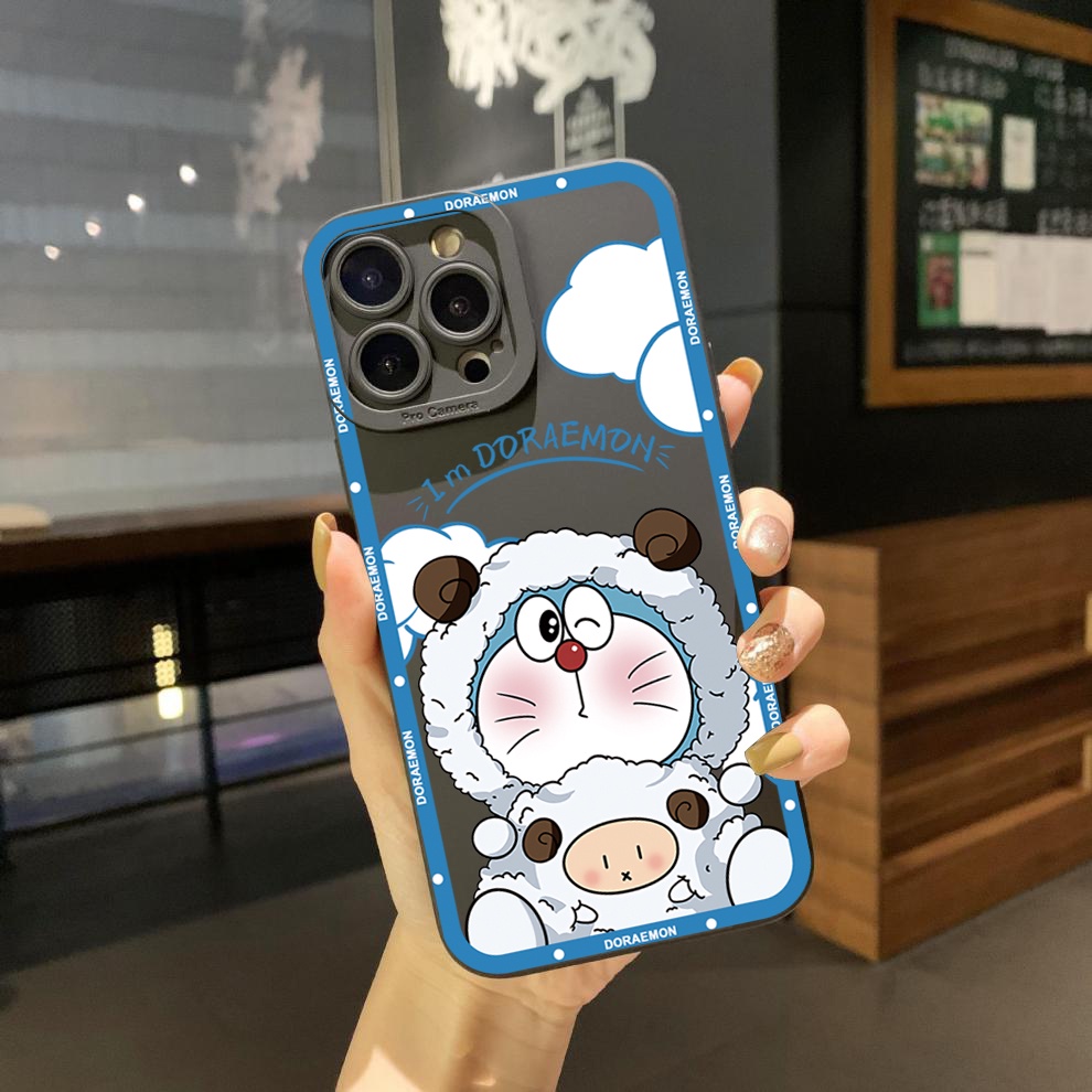 Ốp Điện Thoại Góc Vuông Hình Doraemon Dễ Thương Cho Samsung Galaxy S23 S22 Plus Note 20 Ultra S21 FE S20
