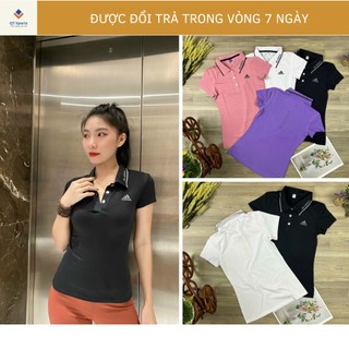 Áo thun nữ có cổ - áo thun thể thao nữ cổ trụ thun lạnh 4 chiều lên from cực chuẩn- áo thun thể thao nữ