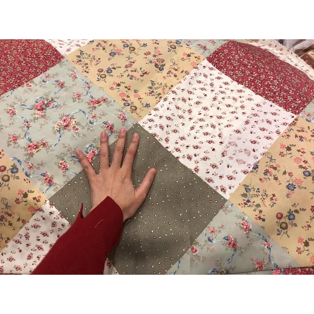 Vải quilt chất thô poly họa tiết vintage dùng may đồ, làm khăn chải bàn, may phối họa tiết