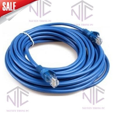 Dây cáp mạng Lan cat5e đúc sẵn 2 đầu 5m 10m 15m 20m 30m 50m màu xanh