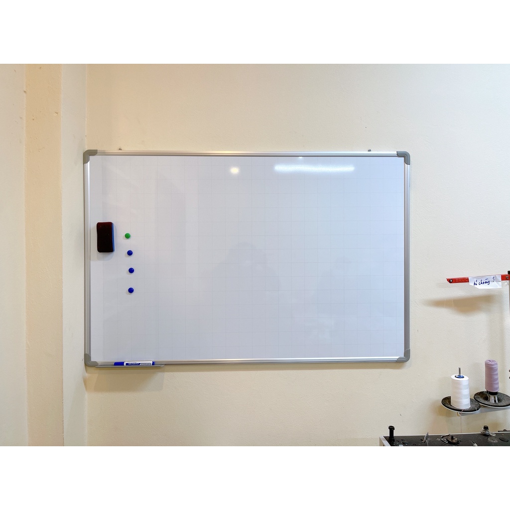 Bảng từ trắng viết bút lông dạ Hàn quốc  Tặng Bút lông dạ, bông lau, nam châm. BH 2 năm, Freeship HN