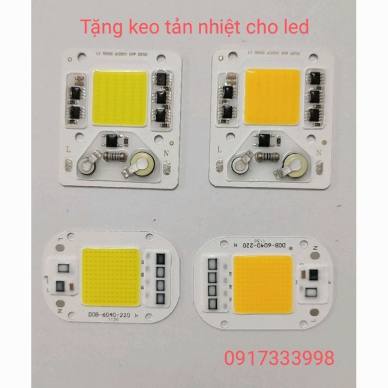 Chip led liền nguồn 220v 50w,30w siêu sáng tặng keo tản nhiệt