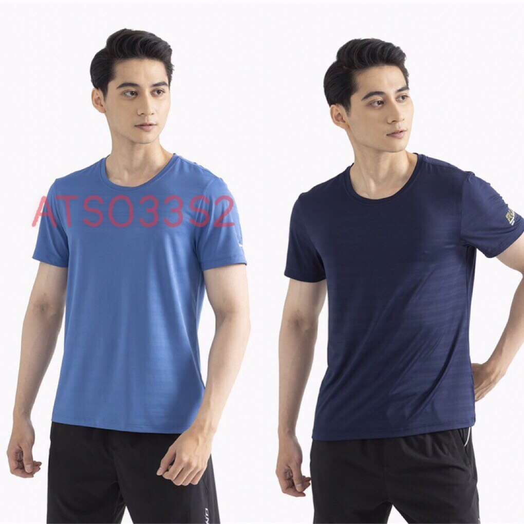 Áo t shirt nam Aristino ATS033S2 thể thao, có lỗ thông hơi, kẻ ngang, có giãn mạnh, nhẹ tênh, mỏng mềm mát