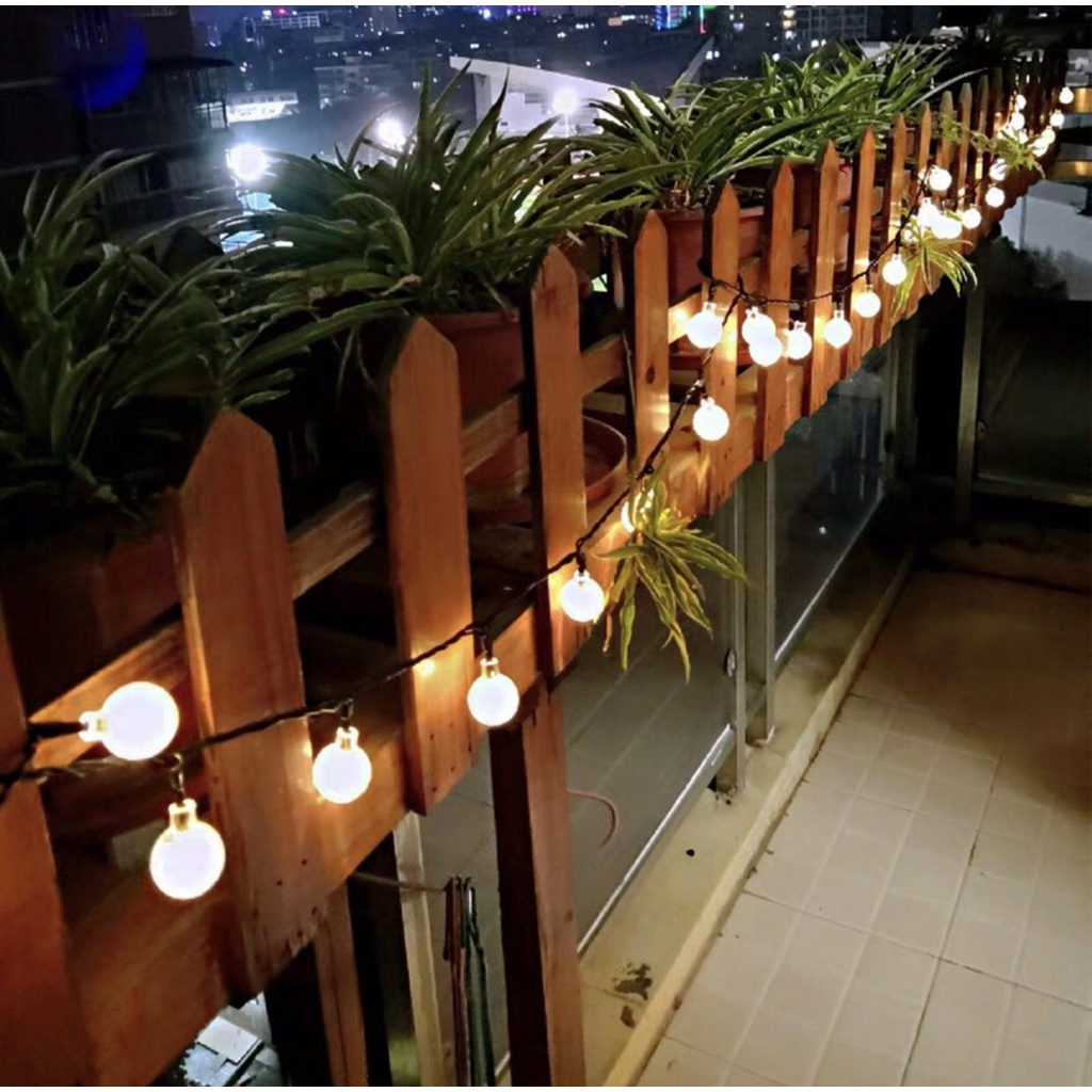 Dây đèn led trang trí bi bọt, led cherry 9m vàng và đủ màu - đèn pha lê bi giọt nước trang trí noel và Tết