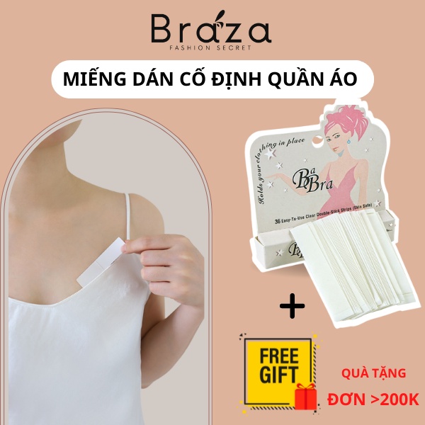 Miếng dán thời trang cố định quần áo không bị lộ ngực gồm 36 miếng dán cố dịnh quần áo dạng hộp dài 9cm dính siêu chắc