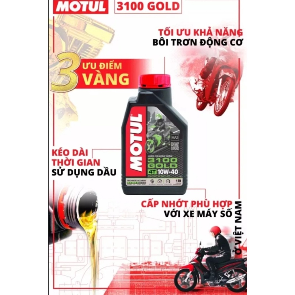 Lẻ 1,2L Nhớt motul 3100 GOLD 10w40 cho Winer 150, Winner X, Sonic 150, CB150, CBR150....