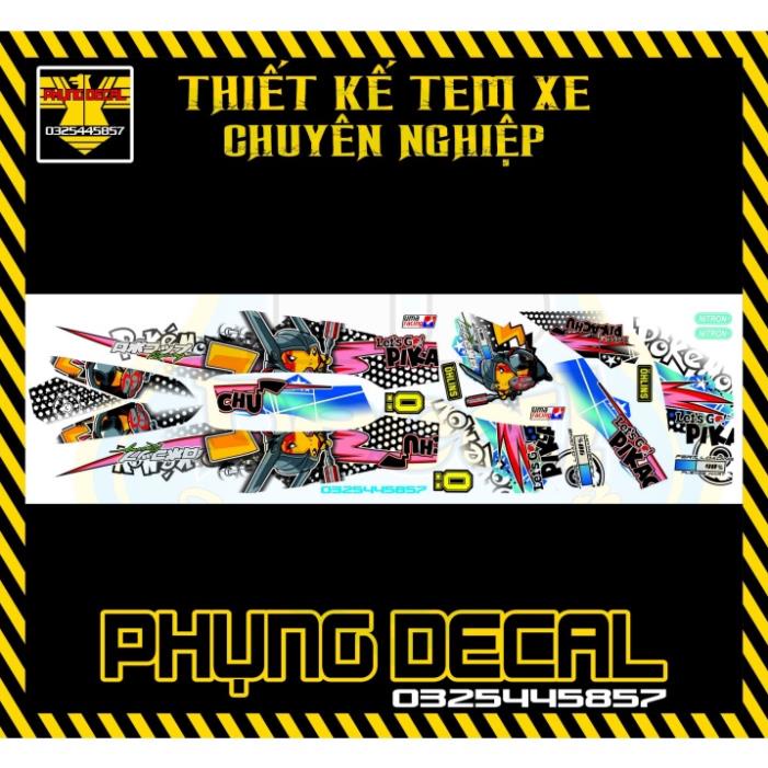 DECAL PVC 5 LỚP CHẤT LƯỢNG CAO Tem rời sirius pikachu trắng