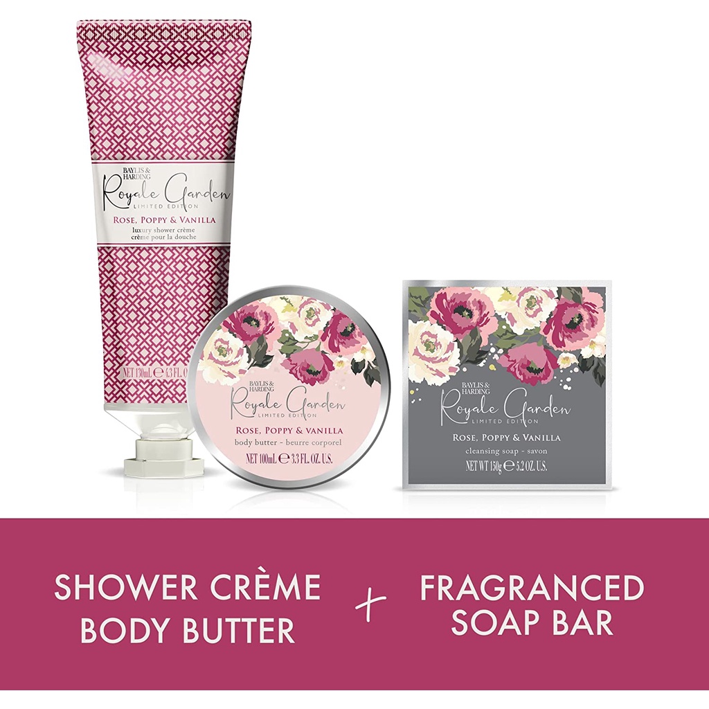 Set Quà Tặng Dưỡng Thể Baylis &amp; Harding Royale Garden Luxury Bathing Trio