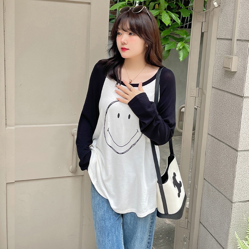 Áo thun Mặt báo đeo kính dài tay đen trắng CELINA BOUTIQUE