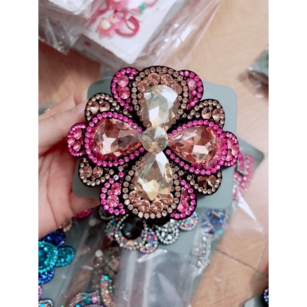 Sỉ 5 kẹp đuôi da đính đá cao cấp gọng 10 phân mẫu mới