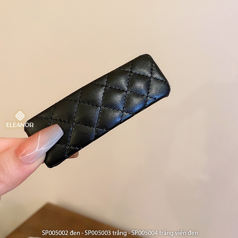 Kẹp tóc mái nữ Eleanor Accessories bọc da trơn basic phụ kiện tóc xinh
