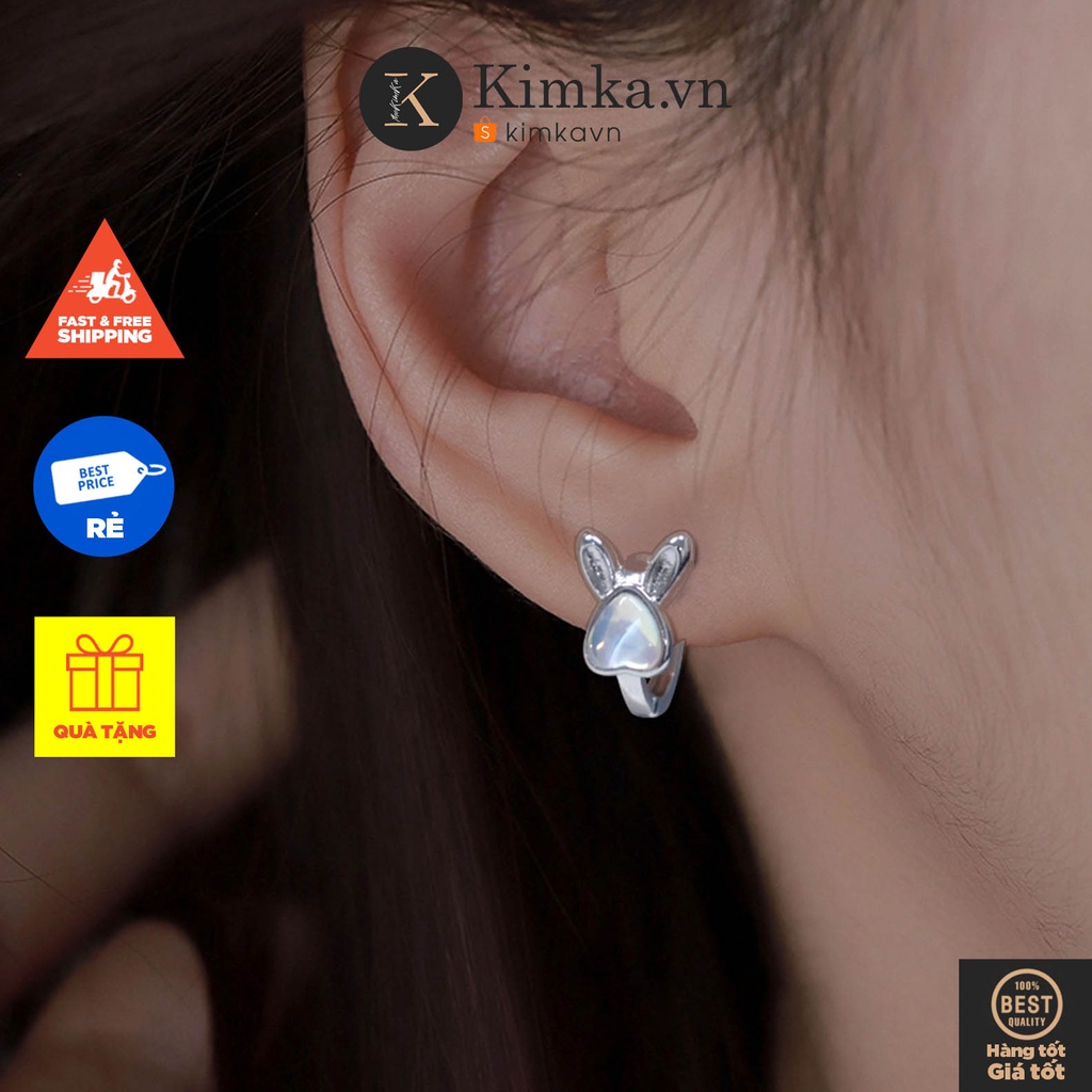(0797) Khuyên Tai Ngọc Tai Thỏ Xanh Ánh Đơn Giản (1 CHIẾC)