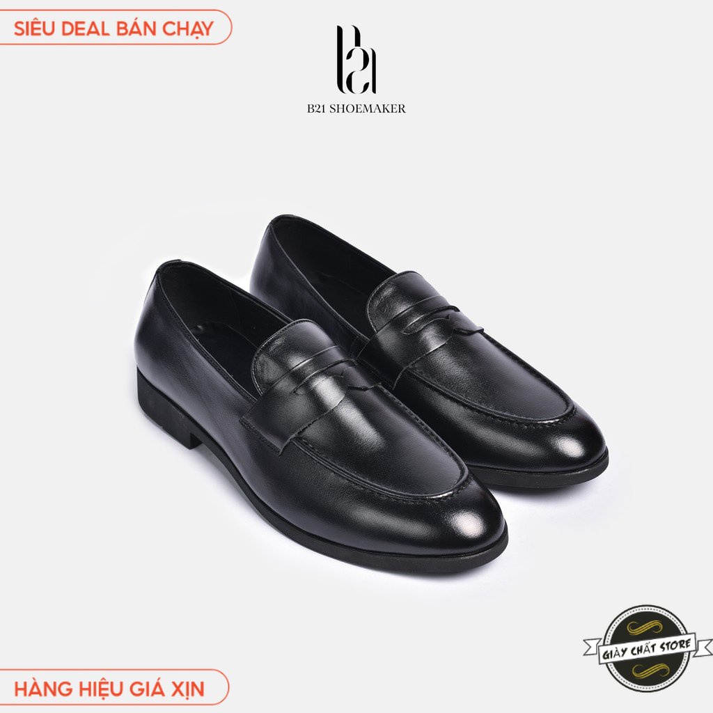 Giày Lười Nam Da Pu Công Sở Đế Cao Su Tăng Chiều Cao Phong Cách Lịch Lãm Full Box - B21 Shoemaker