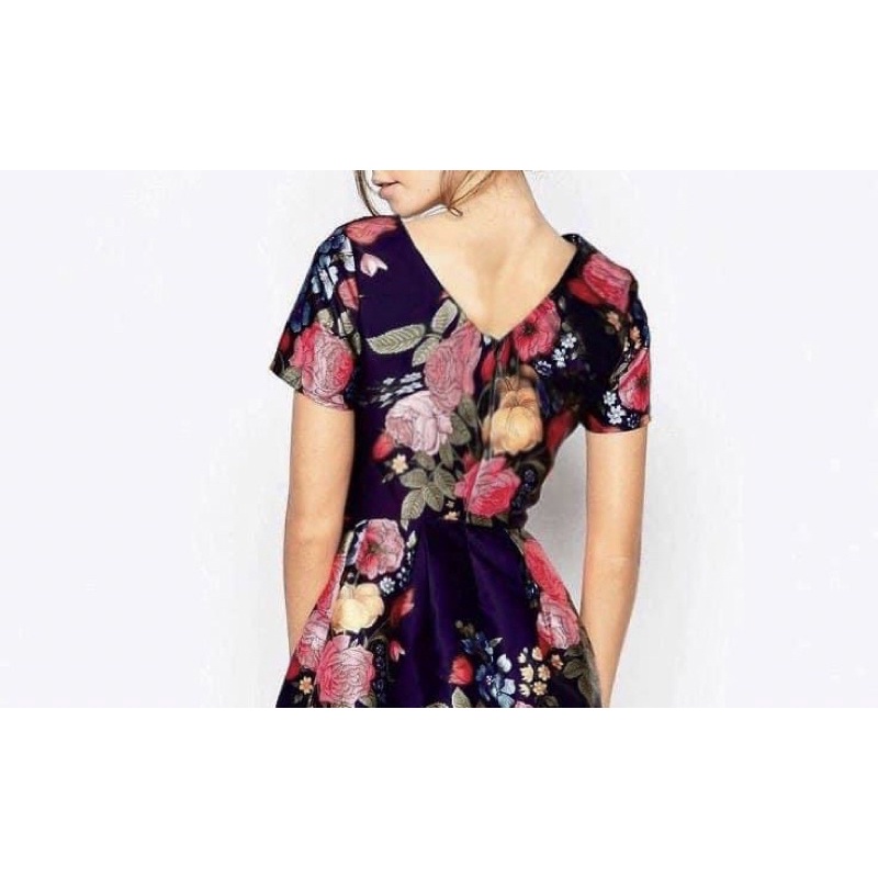 Đầm Ted baker dư xịn in hoa dáng xoè