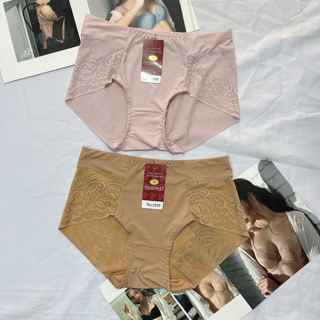 Quần lót nữ thun lạnh trơn cao cấp Thịnh Phát 3255 cạp cao chất mềm mịn thoáng mát không lộ đường may size từ 50kg-65kg