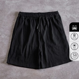 Quần short thun nam gori | đen new chất liệu cotton co giãn tập gym, thể thao