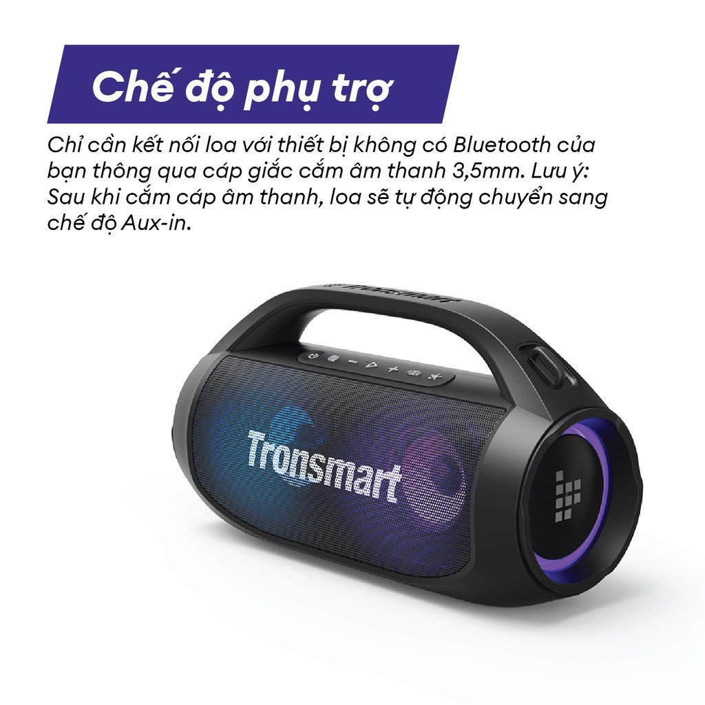 Loa Bluetooth 5.3 Loa Di Động TRONSMART BANG SE, Đèn LED, Công suất 40W, Chống nước IPX6 - Bảo Hành 12 Tháng