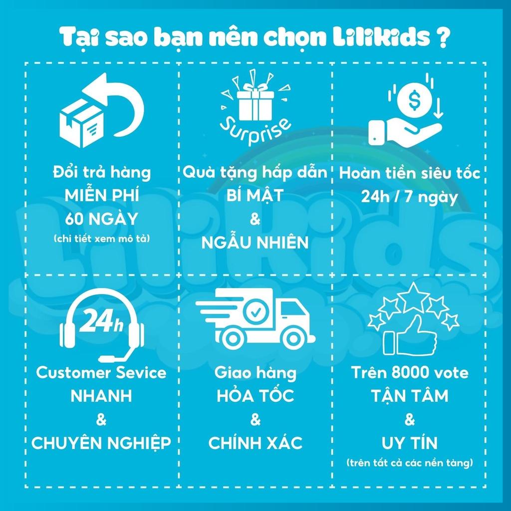 Bộ thu đông bé trai, bộ dài tay cho bé Lilikids hình động vật cute từ 7 - 24 Kg