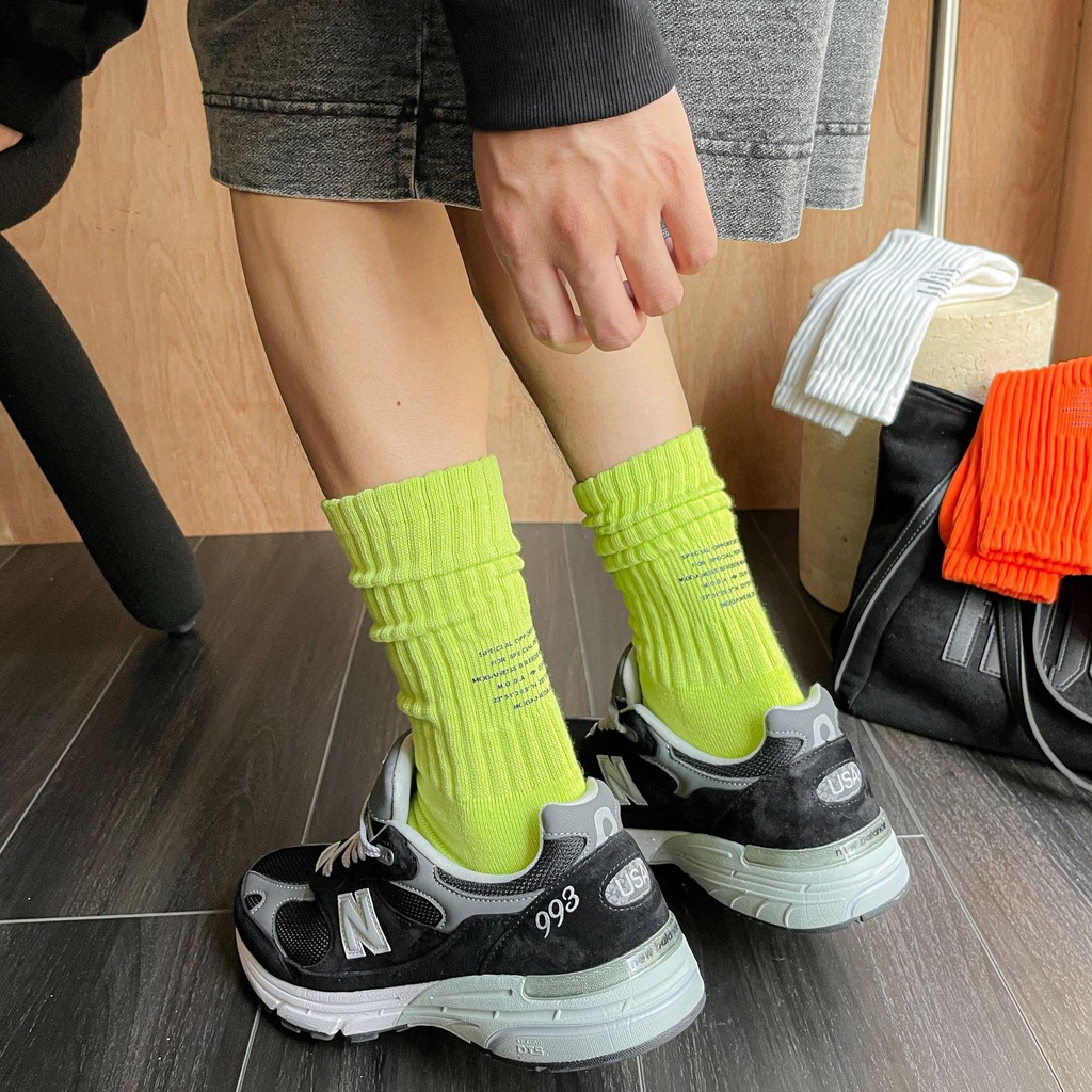 Vớ Dài 100% Cotton Màu Trơn Phong Cách Hip Hop Đường Phố Cho Nam