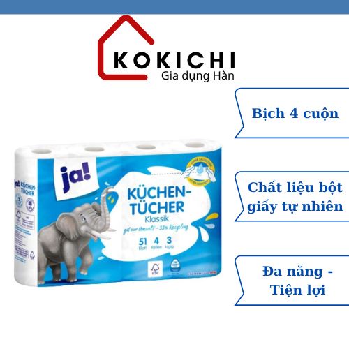Giấy nhà bếp đa năng JA bịch 4 cuộn