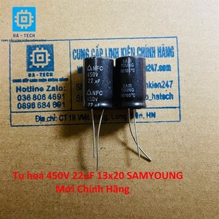 Tụ hoá 450v 22uf 13x20 samyoung chính hãng mới 100%
