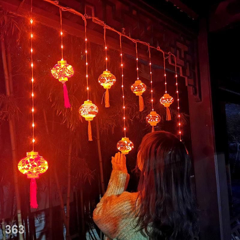 Dây Đèn Lồng Đỏ 3M 10 Bóng To Trang Trí Tết 2023 - Đèn Led Nhấp Nháy hình cầu lồng đỏ may mắn phát tài