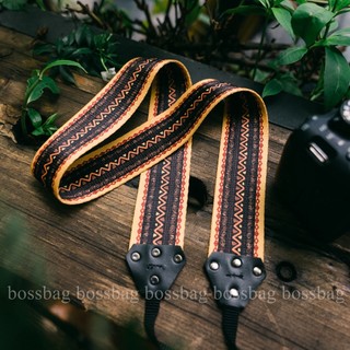 [CAMERA] Dây Đeo Máy Ảnh Classical Thổ Cẩm Hoa Văn Xanh