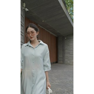 CECI Đầm sơ mi dáng dài basic