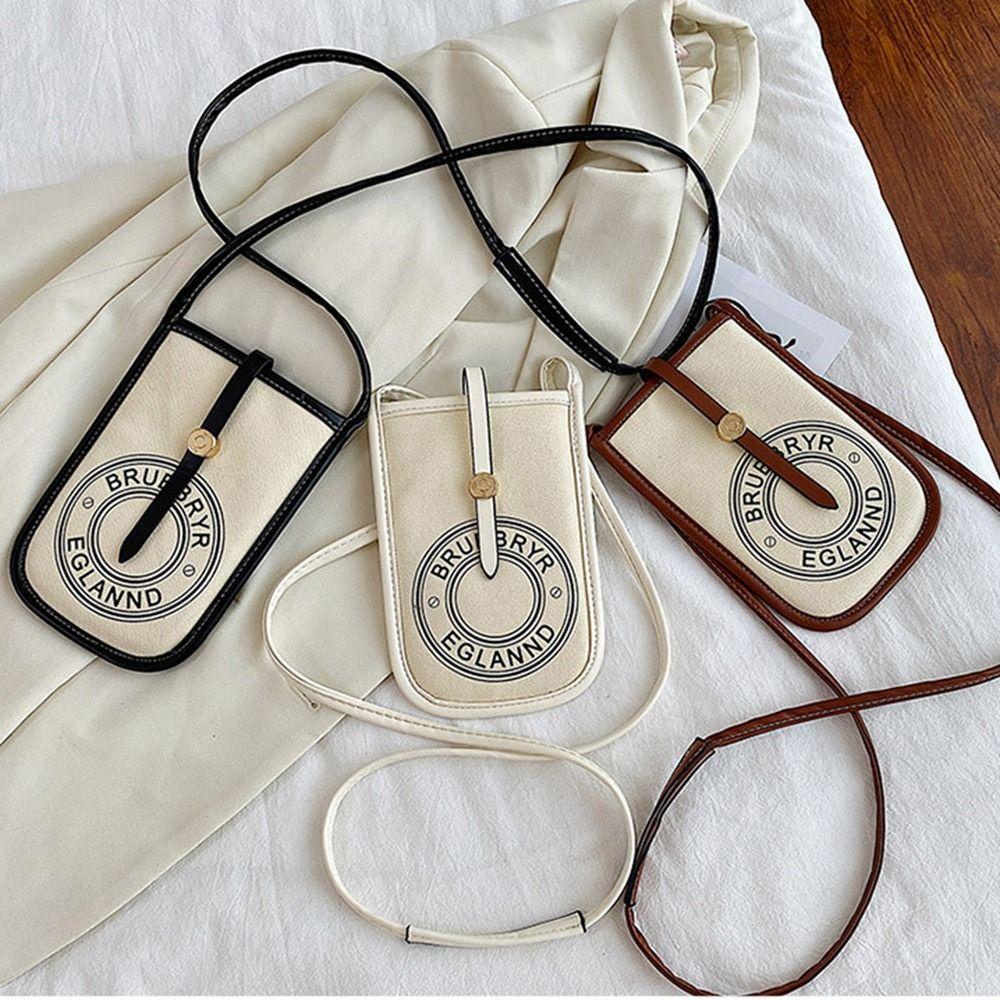 Túi Canvas Đeo Chéo Nhỏ In Họa Tiết Dễ Thương Đựng Điện Thoại Dành Cho Nữ