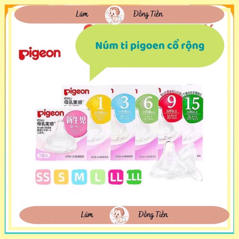 (FREESHIP)Núm Ti Bình Pigeon Cổ Rộng Nội Địa Nhật