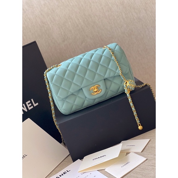 Túi nữ chà leo dây xích pha da quả chuông