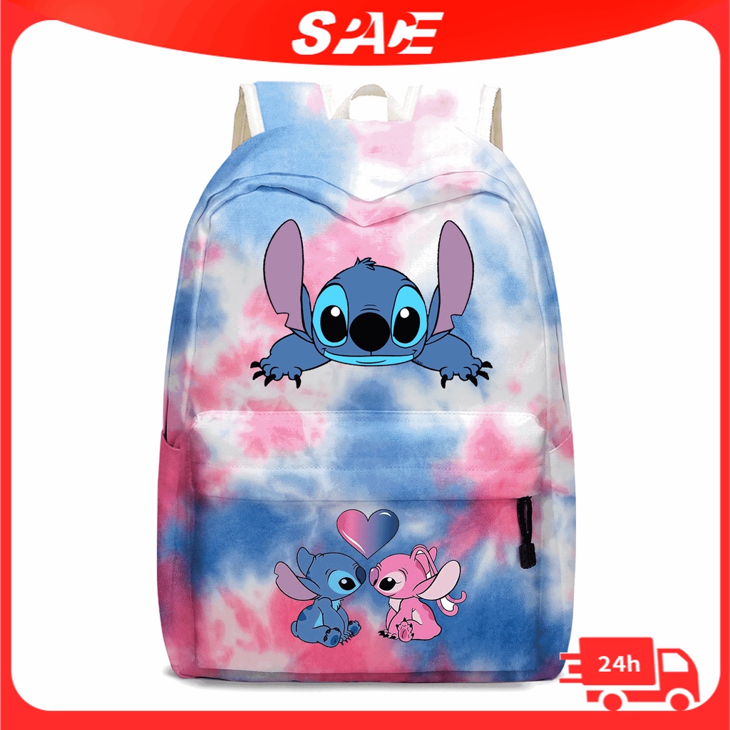 Hàng Có Sẵn Ba Lô Đi Học Thêu Hình stitch Phong Cách Mới Dành Cho Bé Tiểu Học