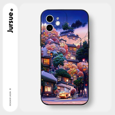 Ốp điện thoại JURSUE Y2535 in hình phong cảnh thích hợp cho iPhone 17 16 15 14 13 12 11 Pro Max SE 2020 X XR XS ip 8 7 Plus