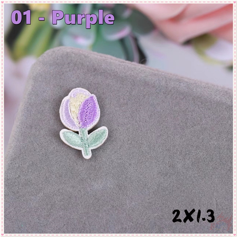 ✿ Miếng Dán Trang Trí Hình Hoa Tulip Xinh Xắn ✿ 1 Miếng Dán Ủi Lên Quần Áo & Túi Xách Thêu Hình Chim Ruồi