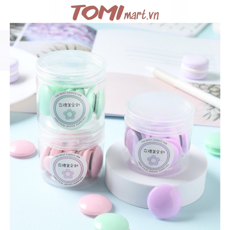Nút Nam Châm Gắn Bảng Màu Macaron Kèm Hộp Đựng TOMI 040