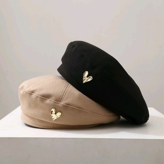 Nón Beret Dạ Hình Trái Tim